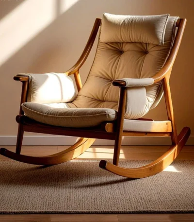 Sculptural Solid Wood Rocking Chair - FF-RC002