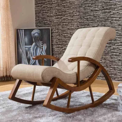 Sculptural Solid Wood Rocking Chair - FF-RC007