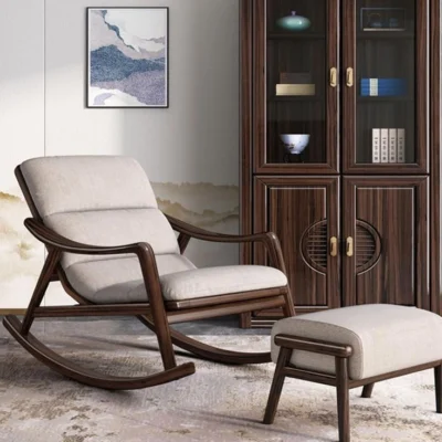 Sculptural Solid Wood Rocking Chair - FF-RC008