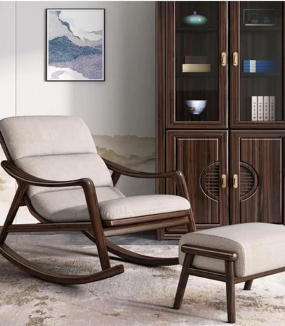 Sculptural Solid Wood Rocking Chair - FF-RC008