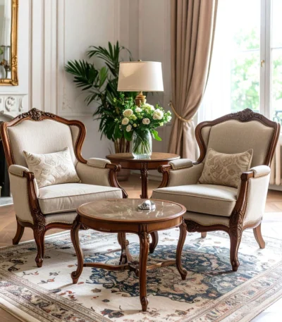 Victorian Style Single Wooden Sofa – FF-SS0028