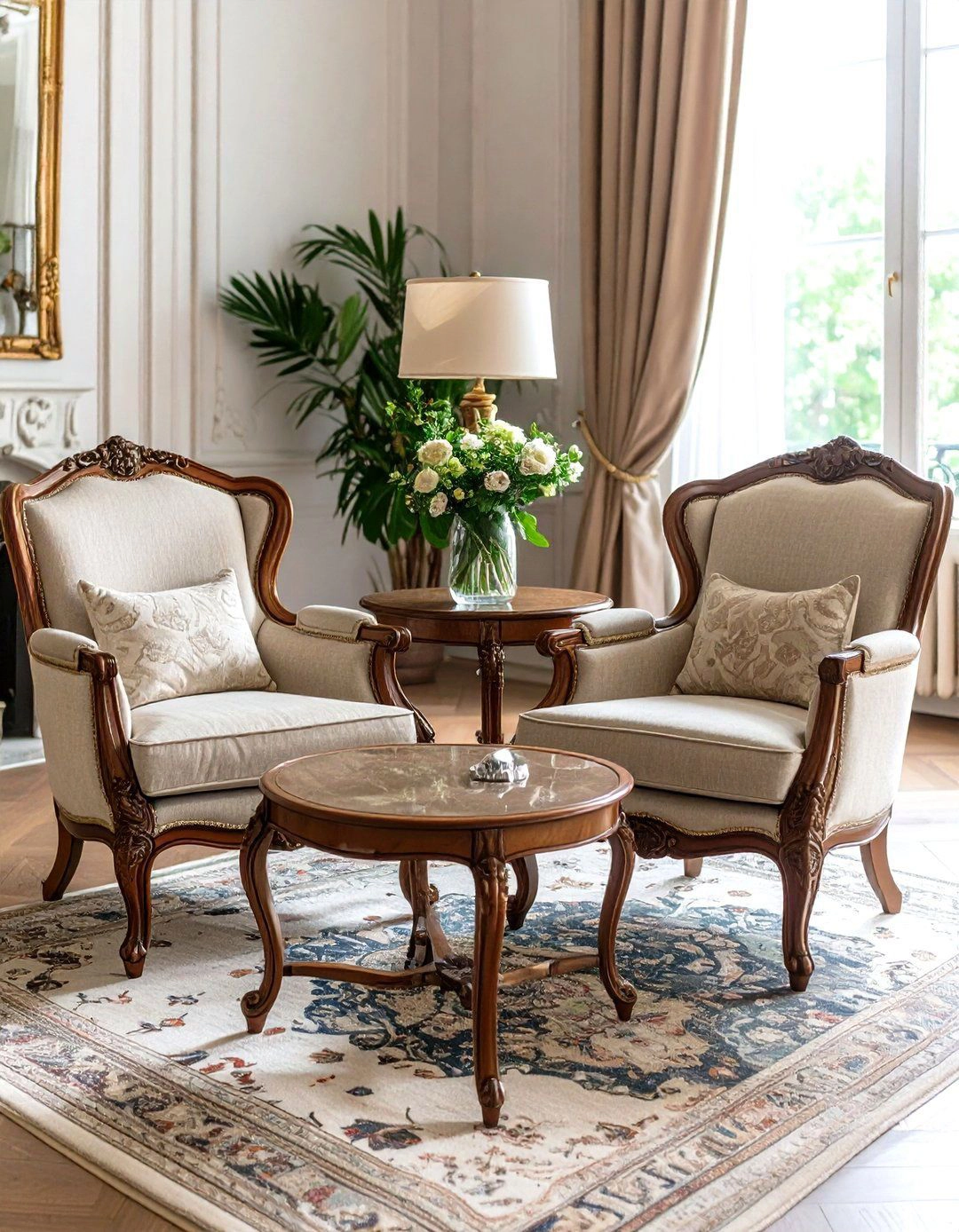 Victorian Style Single Wooden Sofa – FF-SS0028 Victorian Style Single Wooden Sofa – FF-SS0028