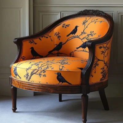 Victorian Style Wooden Single Sofa – FF-SS0036