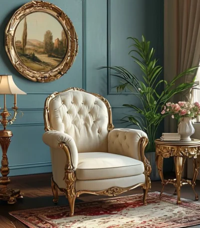 Victorian Style Wooden Single Sofa – FF-SS0038