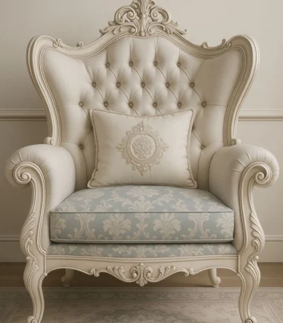 Victorian Style Wooden Single Sofa – FF-SS0043