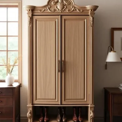 Solid Wood Almirah | Premium Quality Wooden Wardrobe for Home – FF-WA0018