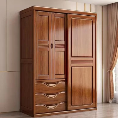 Solid Wood Almirah | Premium Quality Wooden Wardrobe for Home – FF-WA0021