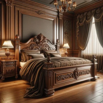 Modern Wooden Bed | Premium Solid Wood Bed – FF-WB0013