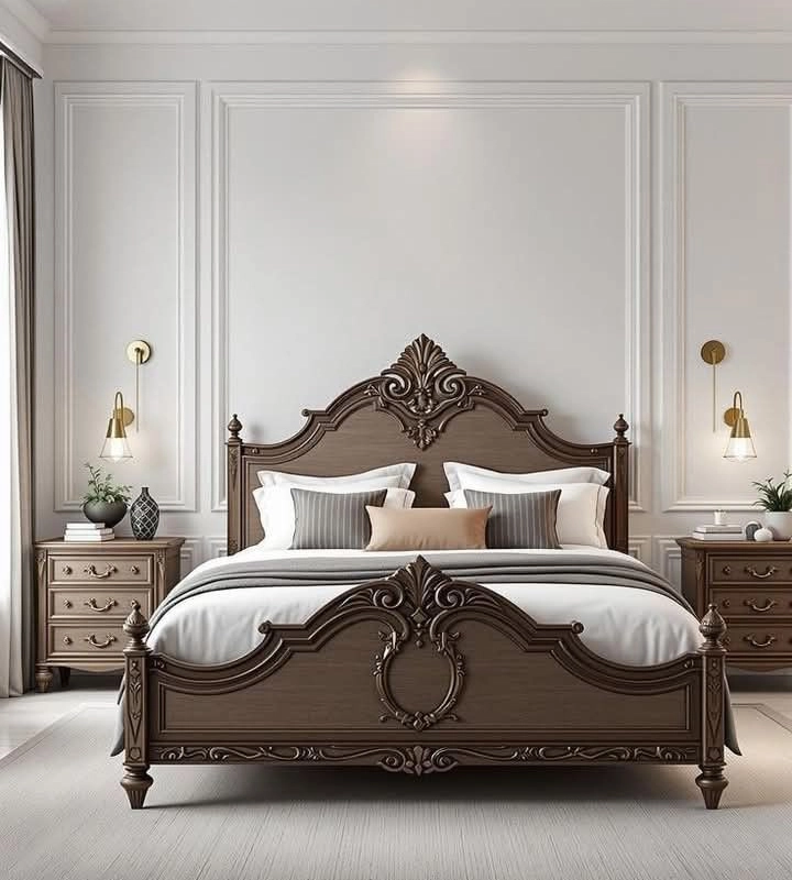 Modern Wooden Bed | Premium Solid Wood Bed – FF-WB005