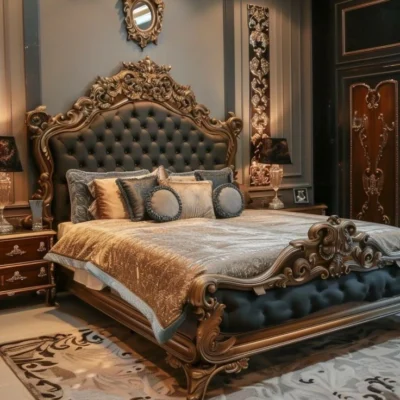 Modern Wooden Bed | Premium Solid Wood Bed – FF-WB009