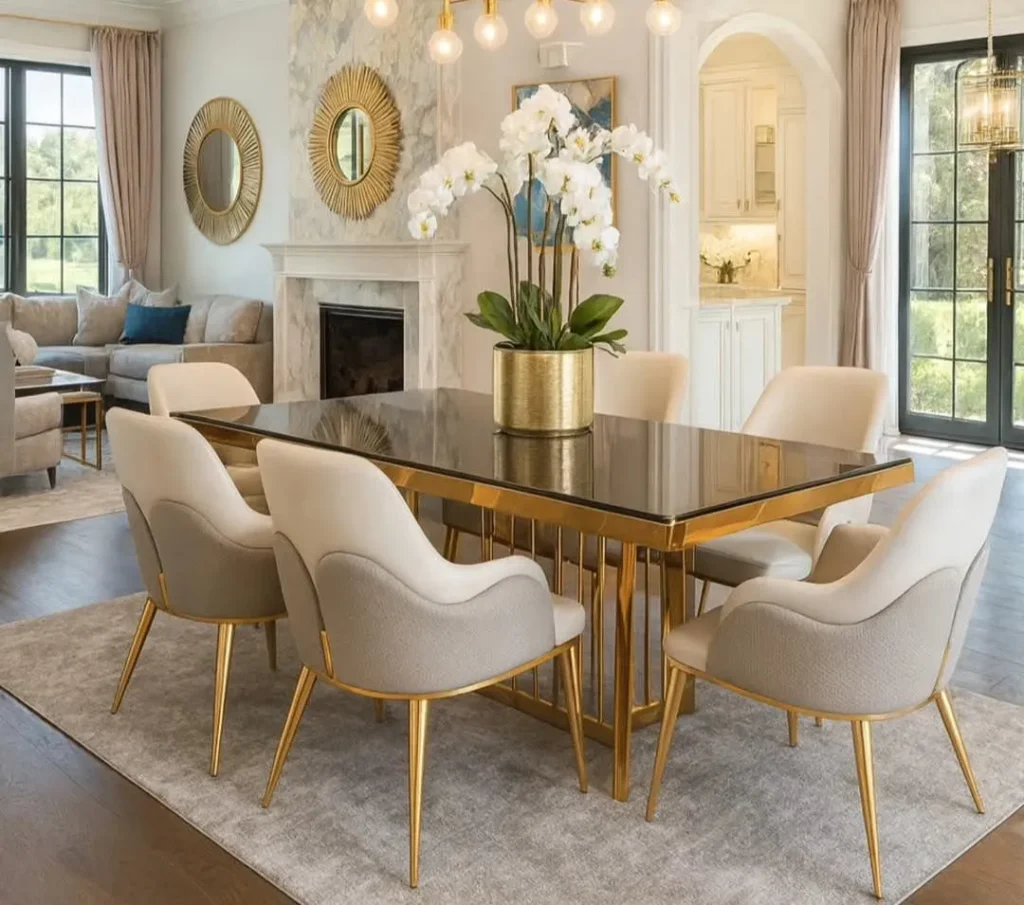 Premium Dining Table & Chairs Set – Modern Dining Room Furniture-FF-DT001