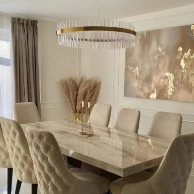 Premium Dining Table & Chairs Set - Modern Dining Room Furniture-FF-DT0039