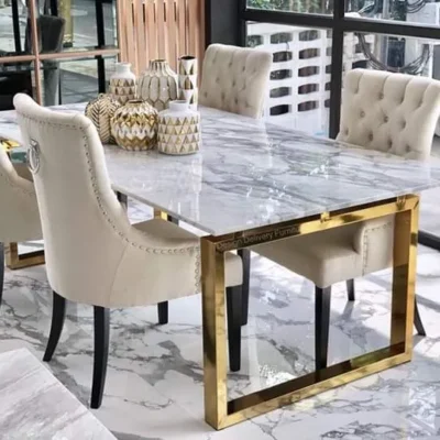Premium Dining Table & Chairs Set - Modern Dining Room Furniture-FF-DT006